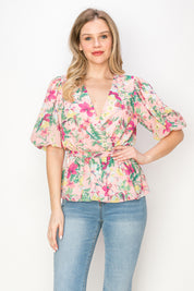 Print peplum top