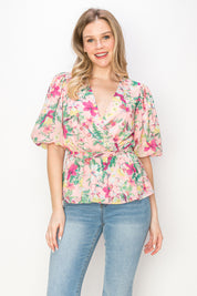 Print peplum top