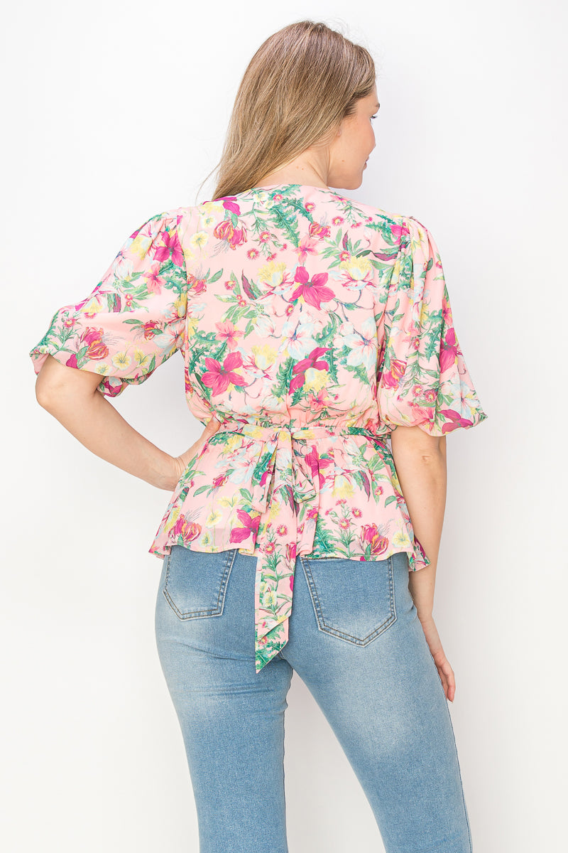 Print peplum top