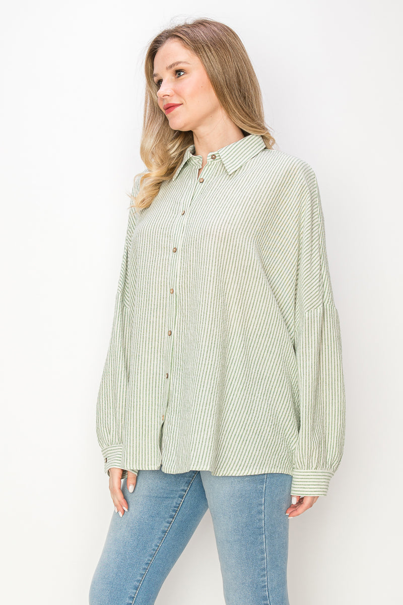 Stripe oversized shirts