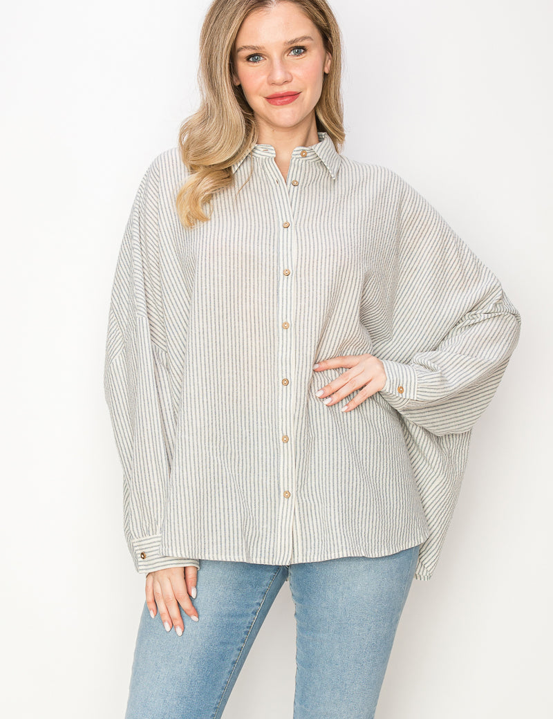 Stripe oversized shirts