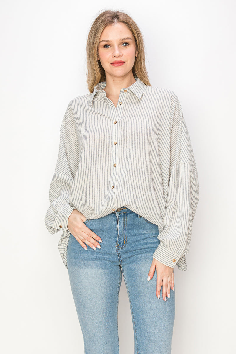 Stripe oversized shirts