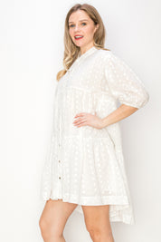 Cotton eyelet mini dress