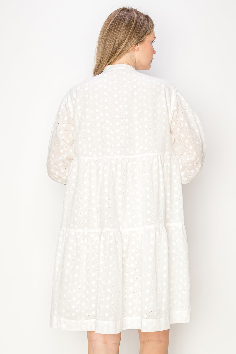 Cotton eyelet mini dress