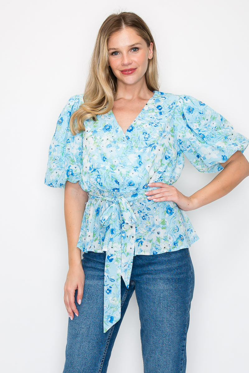 Print peplum top